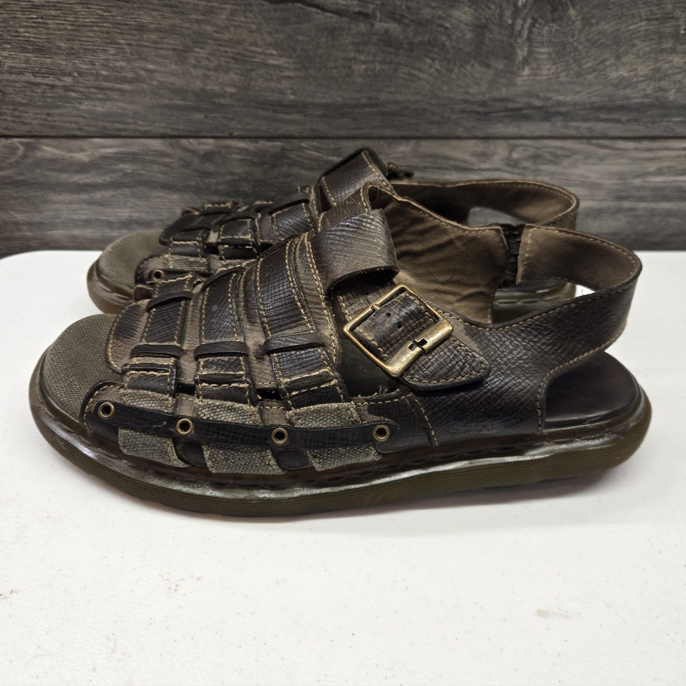 Vtg Y2K Dr Doc Martens Leather Fisherman Chunky Sandals Men's Size 11 Women's 12